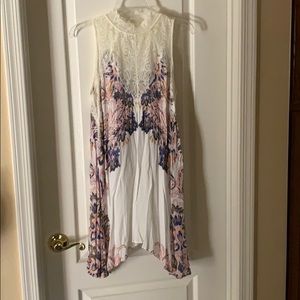 Free People cream floral high neck dress. XS